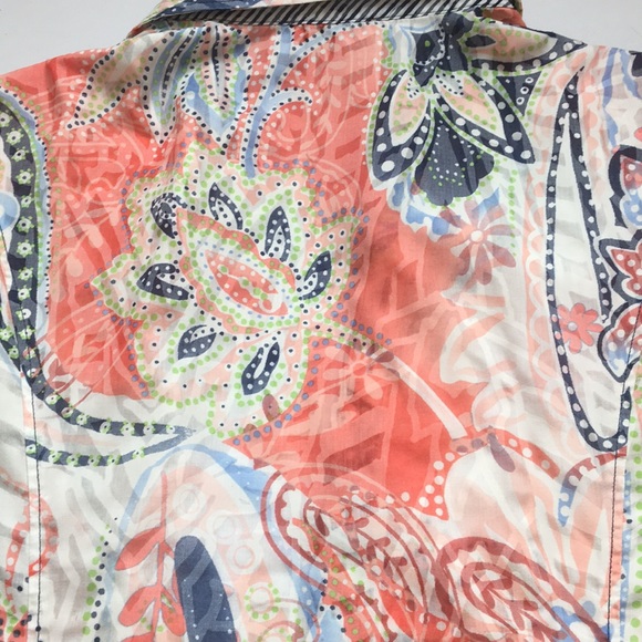 Paisley print lightweight blouse. Sz L - Picture 6 of 8